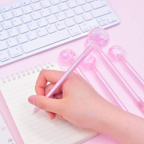 

gel pens 1pc creative stationery cute pink sakura flow oil pen korean for girl kawaii school office supplies novelty gifts