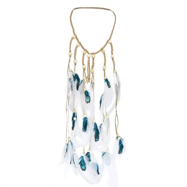 

hair accessories boho headdress feather tassel headband hippie fairy headpiece bohemia festival for women economical, Slivery;white