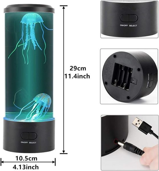 

aquariums swimming jellyfish led light desk bedroom night lamp beautiful
