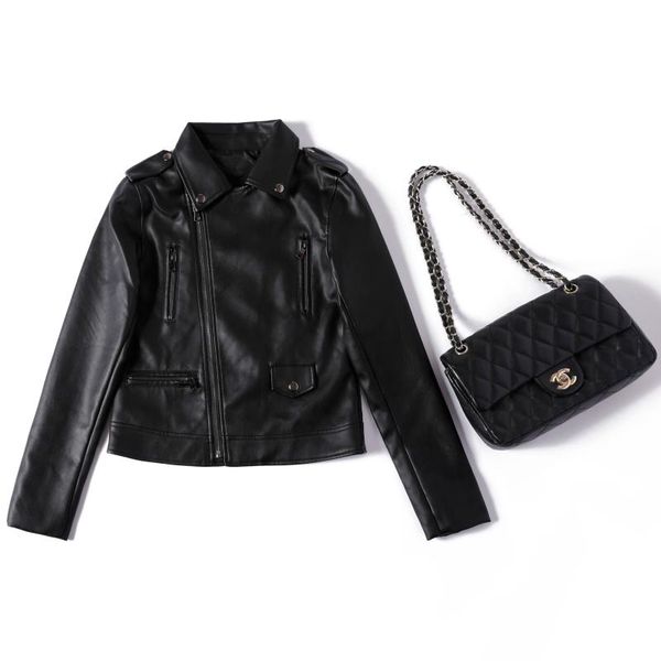 

women's leather & faux fashion jacket, Black