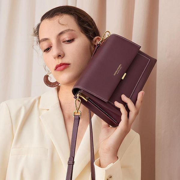 

messenger new shoulder leather handbags fashion cowhide bag trendy style korean 2021 female high-end mfkrv