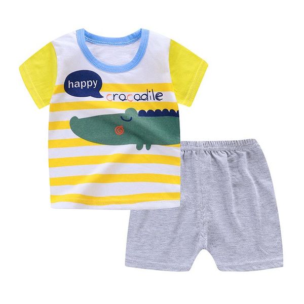 

clothing sets yooap baby boy summer toddler girl clothes t-shirt+shorts casual for boys two, White