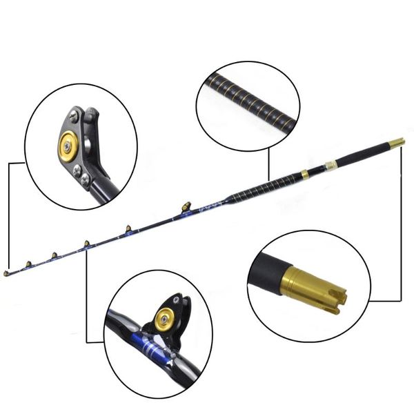 

bluespear 30lbs,50lbs,80lbs,100lbs 5'6" leather fore grip nylon bugood game fishing rod butrolling boat rods