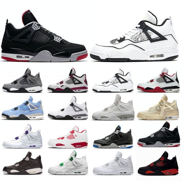 

2021 new basketball shoes 4s man white oreo university red blue travis sail thunder olivia kim black cat taupe haze pine green pure money ne
