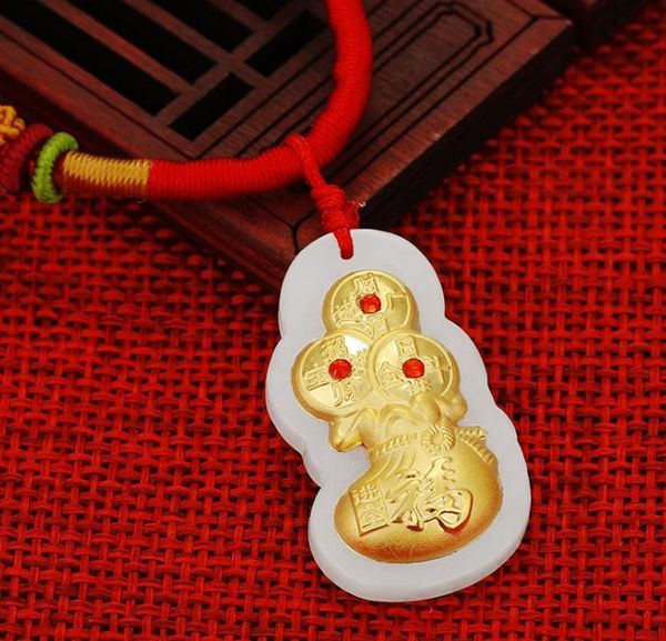 

gold inlay and tian yufu bag pendant h3# lockets, Silver