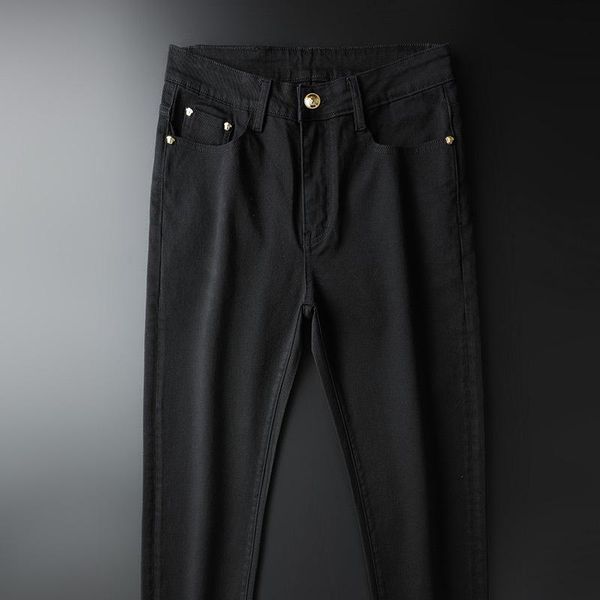 

jeans spring and autumn casual long pants men's korean fashion feet, Blue