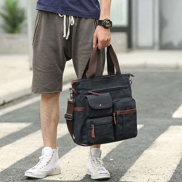 

briefcases canvas shoulder bag cross-body man computer men's casual