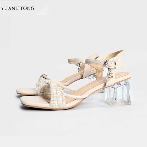

2021 summer fairy style wear thick heel roman sho, fashion, leisure and versatile daily banquet high-heeled sandals, Black