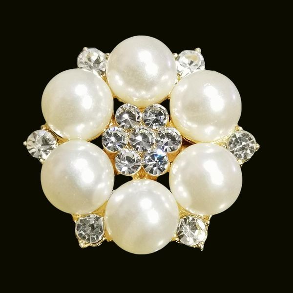 

pins, brooches fashion jewelry vintage rose golden brooch pins austria crystals imitation pearl flower for women wedding accessories, Gray