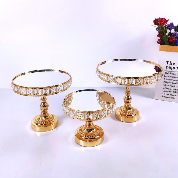 

square crystal cake stand wedding birthday party dessert metal cupcake pedestal display plate home decor gold acryl mirror other bakeware
