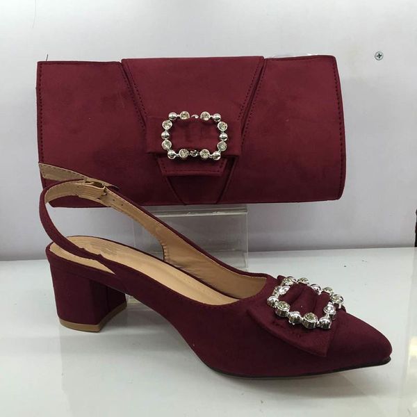 

dress shoes party set wine high heel pointed toe and purse bag nice matching for gy46 height 6cm, Black