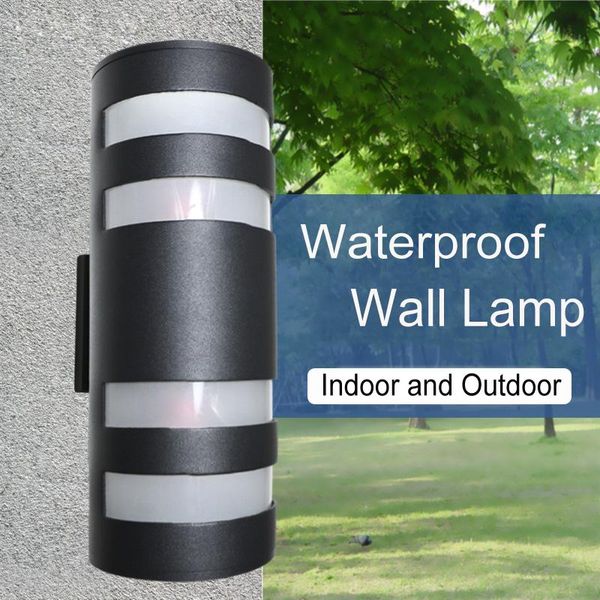 

indoor outdoor 6w 12w led wall lamp waterproof aluminum and glass e27 base double head corridor bedroom light