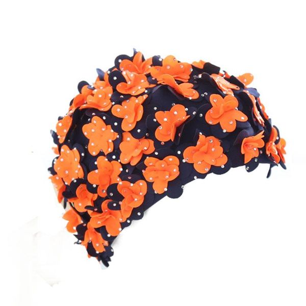 

swimming caps size female ly 3d flower pearl ear protection cap girls women swim