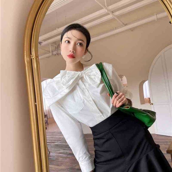 

women's two piece pants spring bow neck white shirts for women long sleeve capes designer ladies and blouses korean a5ng