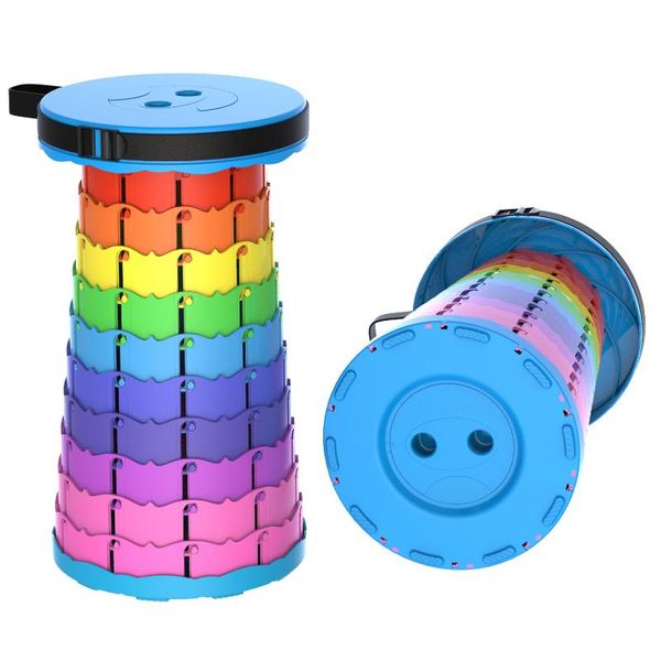 

camp furniture outdoor folding stool, queue and fishing plastic rainbow stool