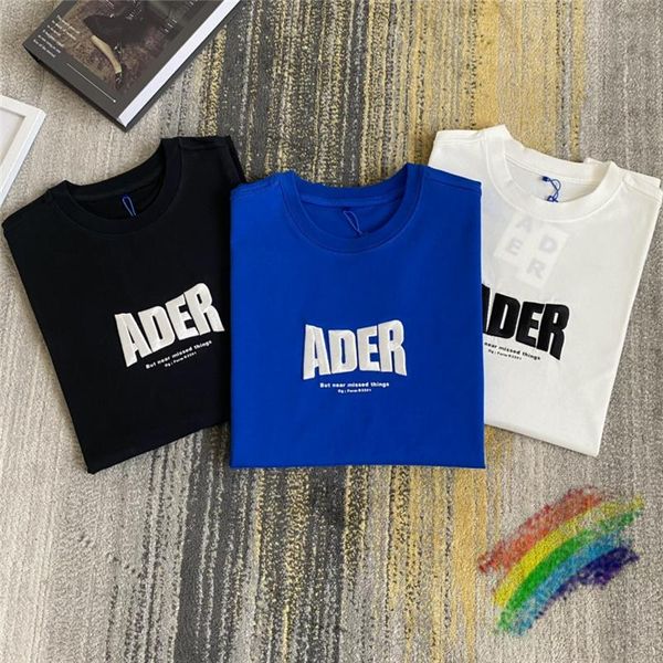 

men's t-shirts 2021ss ader error t-shirt men women 1:1 quality embroidered logo adererror tee back z-stitch mark oversize, White;black