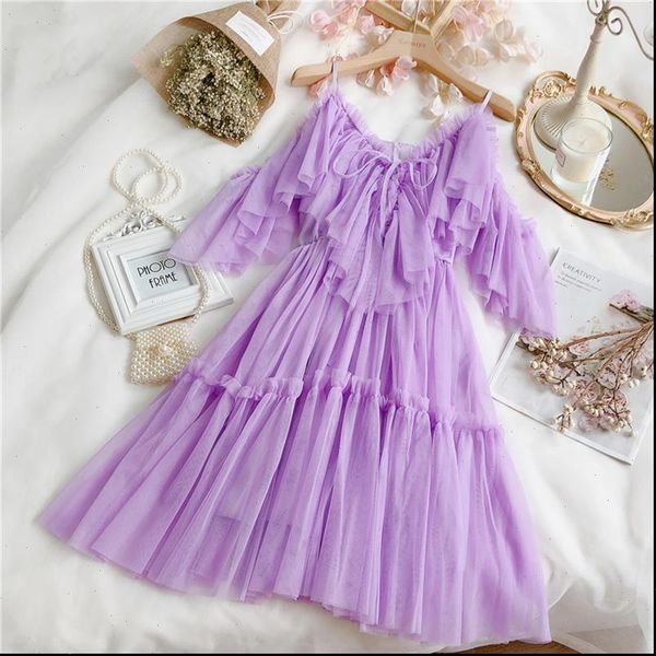 

ruffle mesh kawaii korean women dresses cute party night boho elegant black white beach clothes, Black;gray
