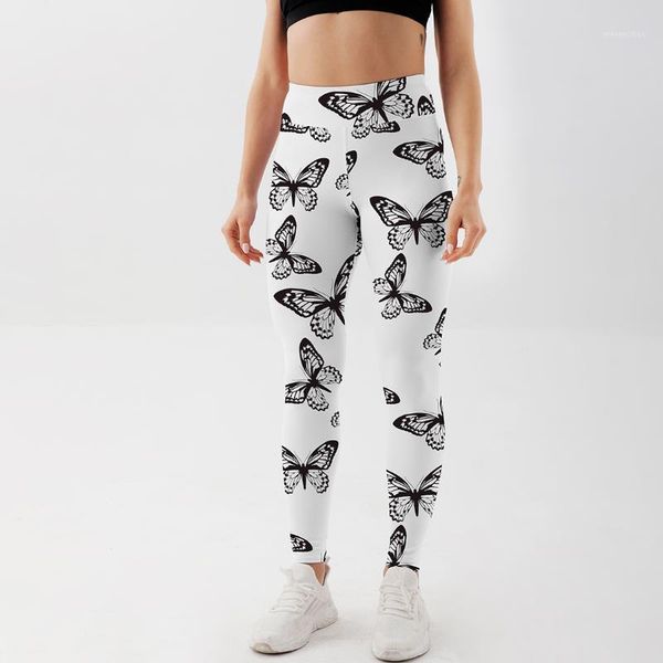 

yoga outfit pants women simple butterfly leggings for fitness high waist gym legging push up workout printed
