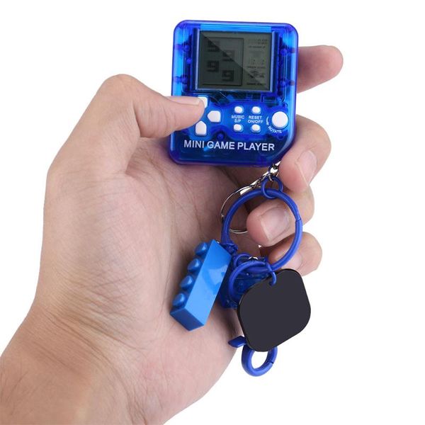 

cute 26 in 1 classical game tetris electronic mini cyber machine education toys for kids keychain gifts 5 colors z1219 portable players