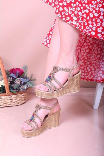 

sandals women's straw wedges, Black