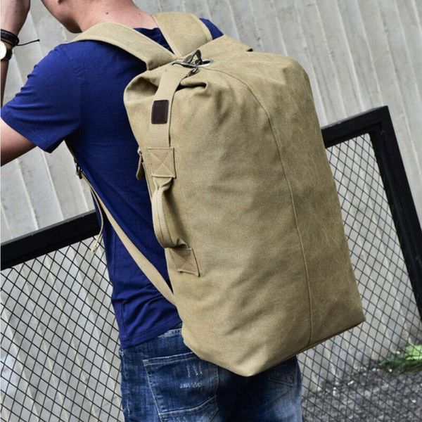 

backpack large capacity outdoor travel hiking vintage canvas rucksack bag