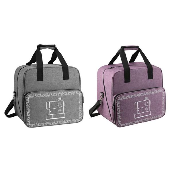 

2x carrying case, universal overlock sewing machine tote bag, with shoulder strap and sturdy handle , purple & gray other arts crafts