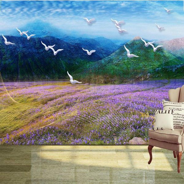 

wallpapers custom home improvement 3d wall paper rolls po wallpaper for walls plateau lavender flower landscape