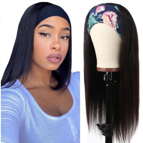 

synthetic wigs headband wig for black women long straight full machine