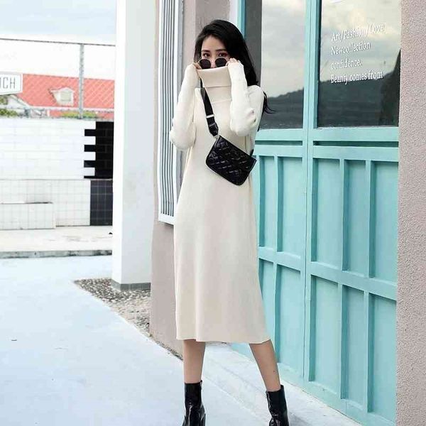

women's sweaters autumn winter women basic turtleneck pullover sweater slim fit knitted long midi ribbedvestidos feminino iwgf, White;black