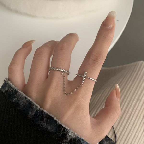 

ring female personality cool wind light luxury niche design exquisite fashion tail set ring, Silver