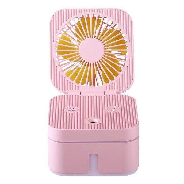 

electric fans portable mini usb rechargeable humidifying spray fan combo for small desks and household
