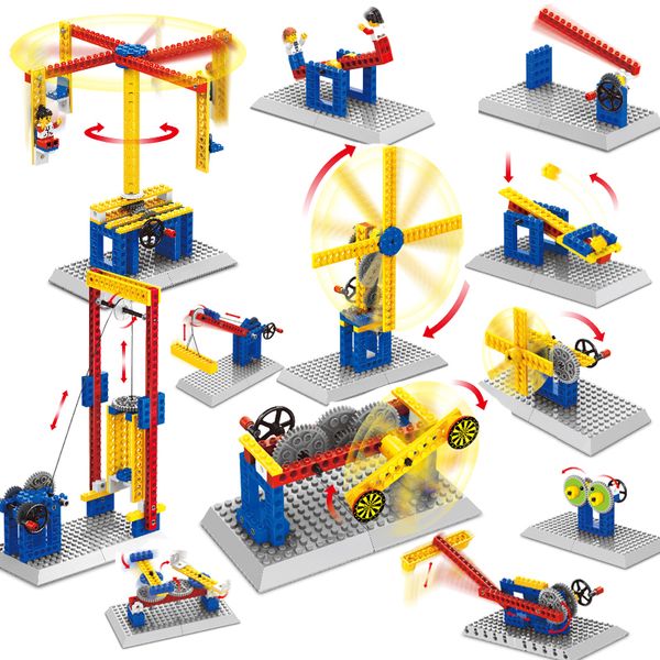 

3 in 1 wange not but size compatible mechanic gears sets power whirligig ferris wheel building blocks steam kits technique