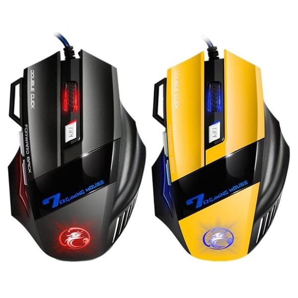 

mice x7 double click 7 buttons usb wired optical computer game mouse respiratory led backlight gaming