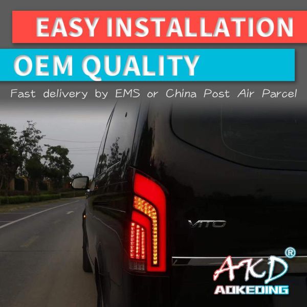 

other lighting system akd tuning cars tail lights for - vito v250 v260 v260l taillights led drl running fog rear park