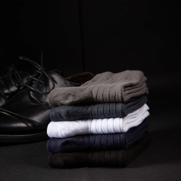 

autumn winter men's socks high cotton pure stitched, Black