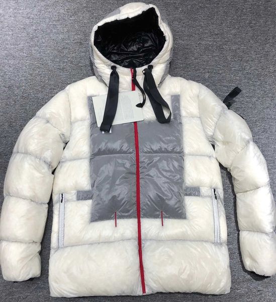 

men nylon short down jacket winter fashion male warm hooded zipper sport white coat, Black