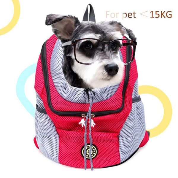 

cat carriers,crates & houses pet dog double shoulder portable travel backpack outdoor carrier bag front mesh head puppy kitten supplies