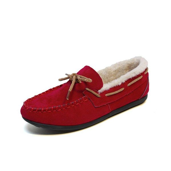 

boots slip ons shoes platform flats 2021 winter fashion real fur woman ears female low cut casuals leisures lady, Black