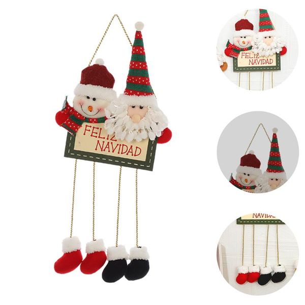 

christmas decorations hanging board decorative wooden doorplate santa door tag