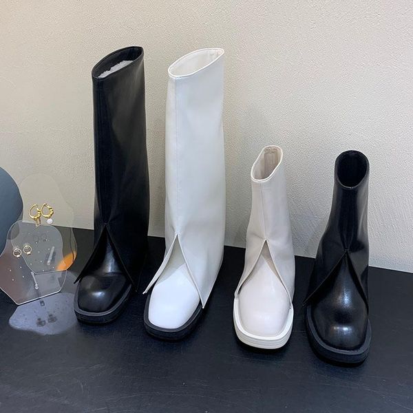 

boots ins women ankle fashion platform warm winter shoes woman thick bottom personaly lady casual daily footwear, Black