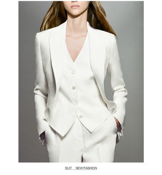 

yilu 1688 platform fashion casual vest straight pants three piece suit for women, Black;white