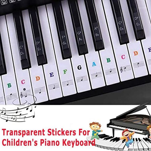 88/61/54/49/37 tasti adesivi trasparenti per tastiera di pianoforte per bambini accessori per decorazioni per la casa decorazioni per pareti confezione regalo