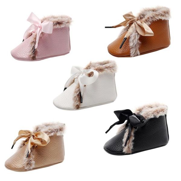 

first walkers 0-24m infant toddler baby boy girl soft sole crib shoes winter warm leather born moccasins booties