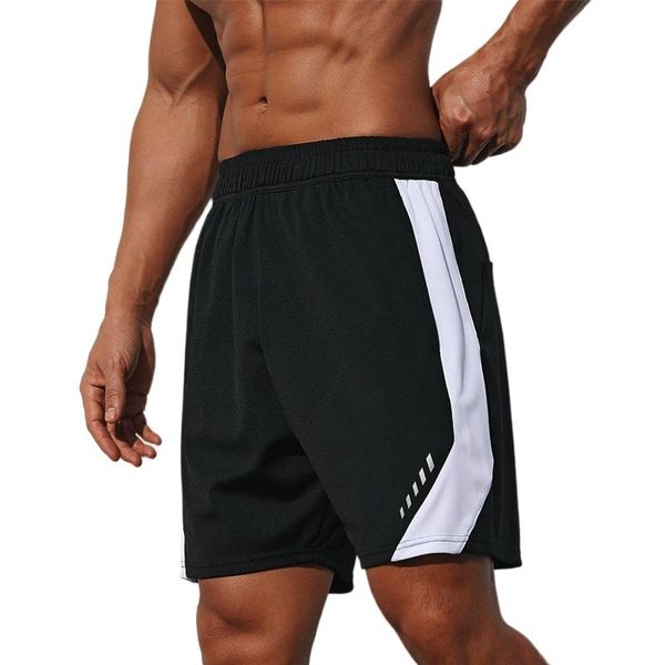 

men's shorts 2021summer casual running sports fitness stitching breathable quick-drying five-point pants clothing, White;black