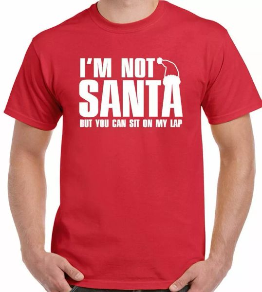 

christmas t-shirt i'm not santa but you can sit on my lap mens funny jumper gift, White;black