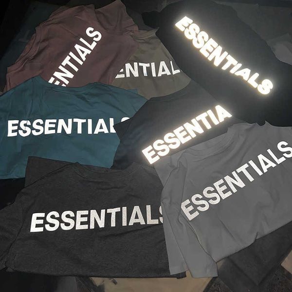 

men's t-shirts oversized reflective fog essentials t shirt women kanye west tees hiphop streetwear men cotton casual tshirt qxae, White;black