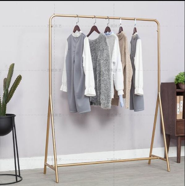 

hangers & racks iron art clothing store display rack gold simple clothes floor