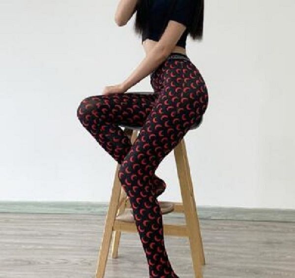 

shaping bottoming high waist pants half moon tights leggings marine serre woman pants1 002 02 31, White;red