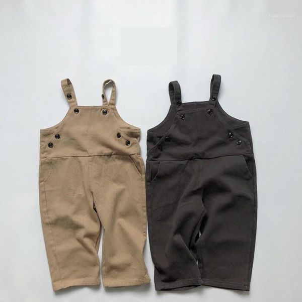

jumpsuits 2021 autumn fashion baby casual overalls boys solid color romper dungarees pocket bib pants kid clothes for 1-6y1, Blue