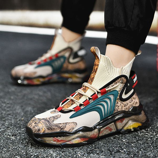 

2021 socks running shoes large size breathable surface casual shoe korean version men's fashion popcorn soft soles sports travel men sn